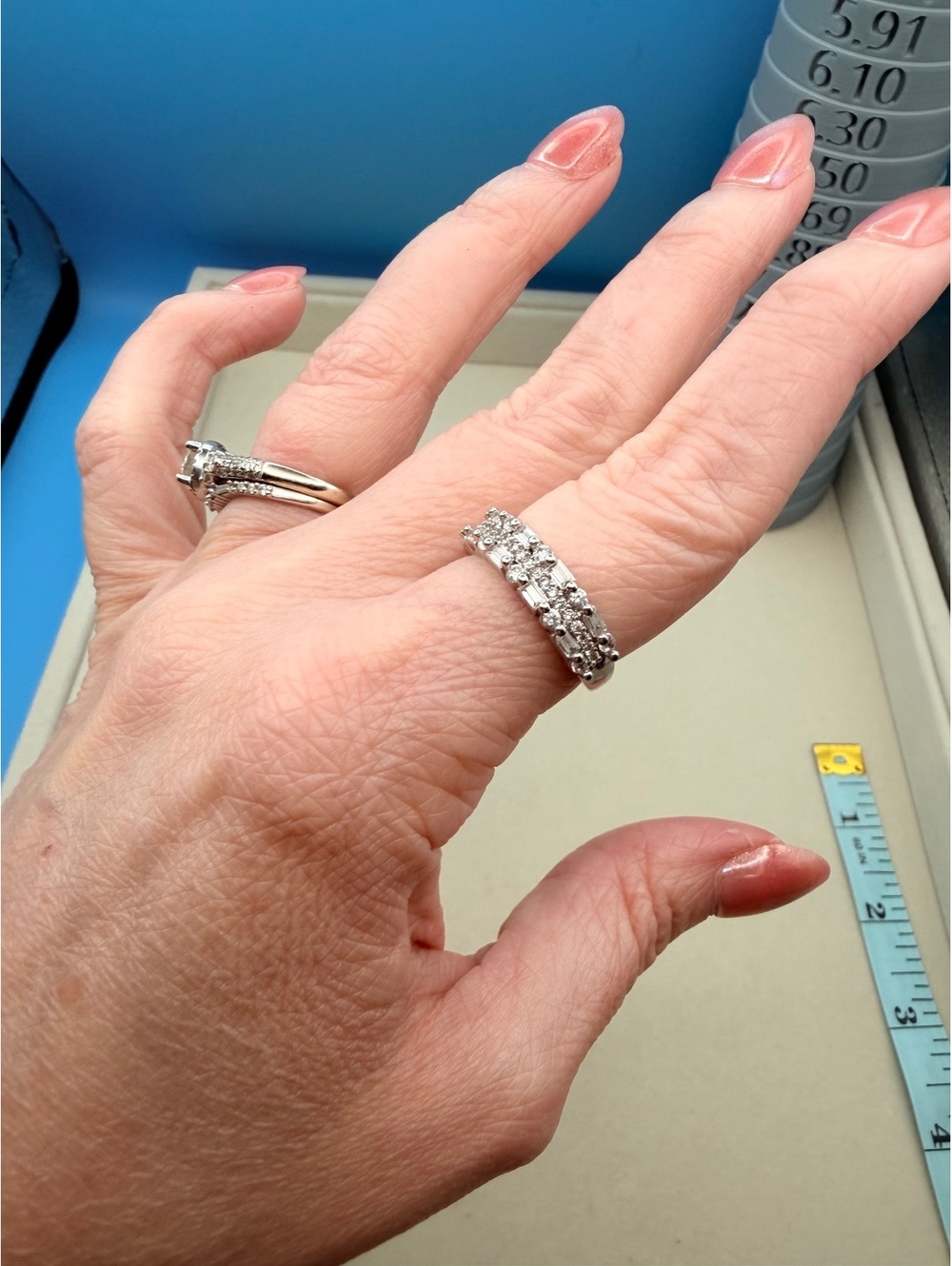 Silver half eternity ring